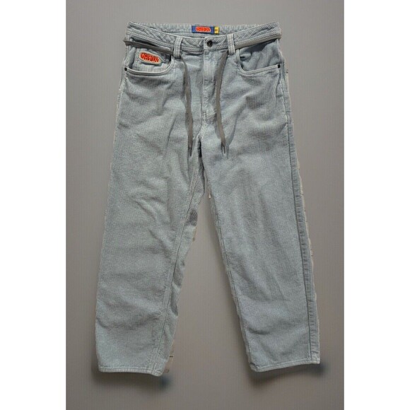 VTG EMPYRE Mens Relax Corduroy Pant Sz 32 Light Blue Skate Wide Leg Baggy W FLAW - Picture 1 of 16